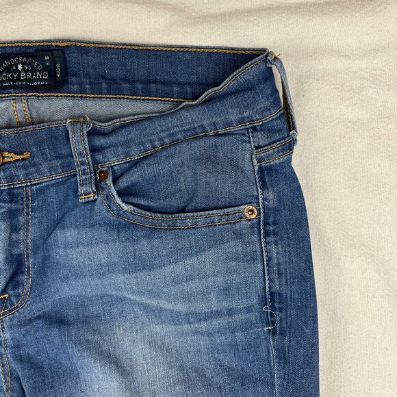 Lucky Brand Charlie Pencil Carpi Blue Jeans Size 6/28 Medium Wash Mid Rise Crop - Picture 7 of 16